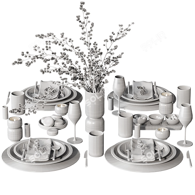 Decorative Tableware Set 2018 3D model image 4