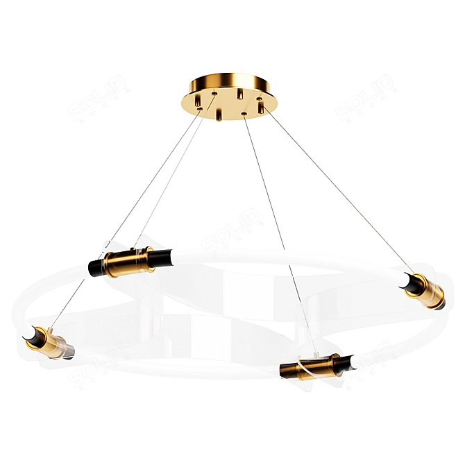 Modern Round Acrylic Chandelier 3D model image 1