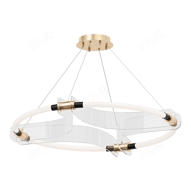 Modern Round Acrylic Chandelier 3D model image 3