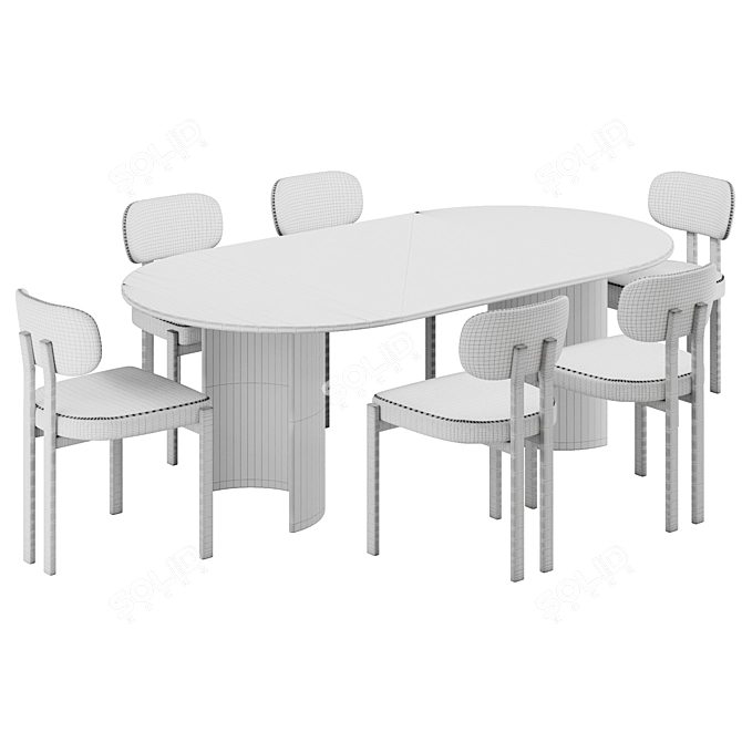 Modern Dining Chair Table Set 3D model image 6