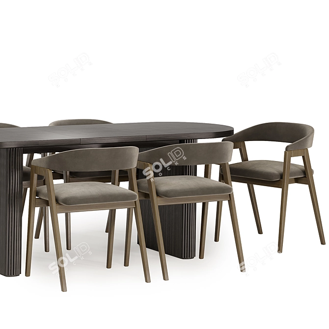 Elegant Trevor Chair and Homary Table 3D model image 6