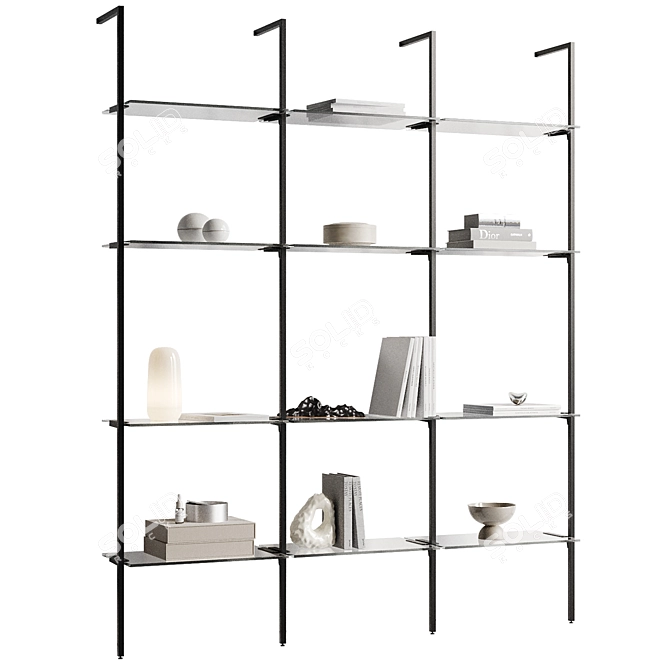 Modern Shelving with Decorative Objects 3D model image 1