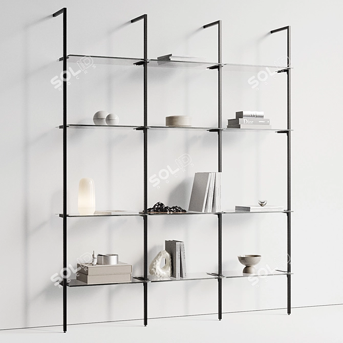 Modern Shelving with Decorative Objects 3D model image 2