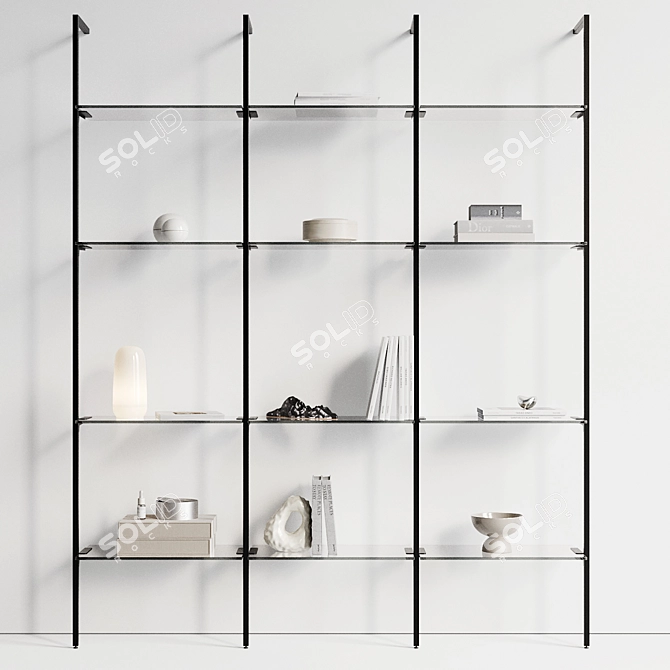 Modern Shelving with Decorative Objects 3D model image 4