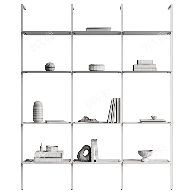 Modern Shelving with Decorative Objects 3D model image 5