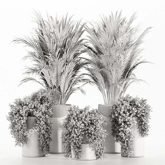 Modern Indoor Plants Shelf Render 3D model image 5