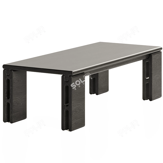 Modern Chic Mesa Dining Table 3D model image 5