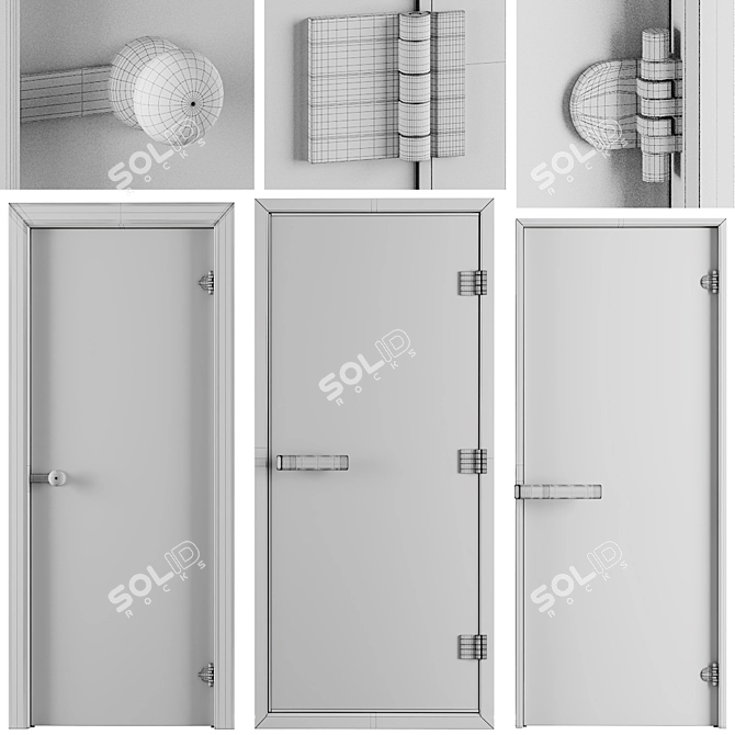 Sauna and Hammam Glass Doors 3D model image 4