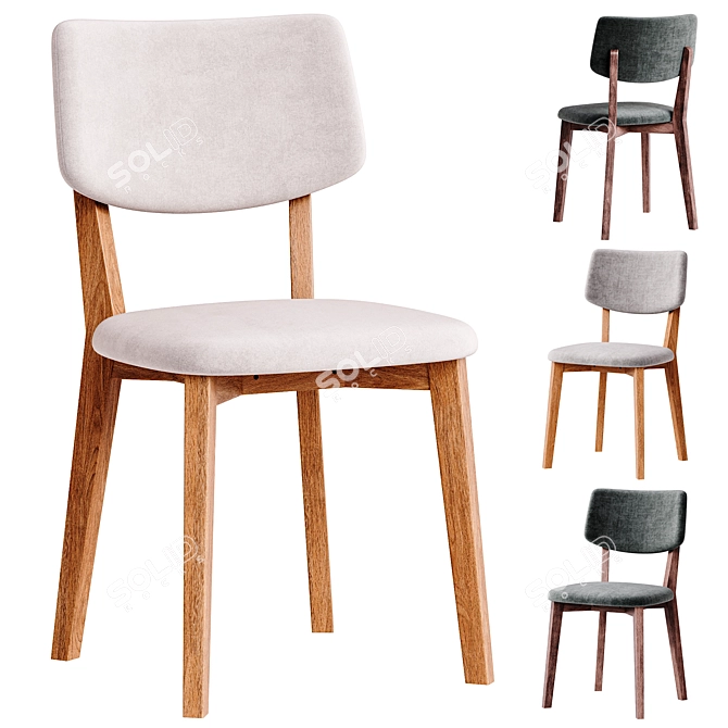 Modern Compact Design Dining Chair 3D model image 1