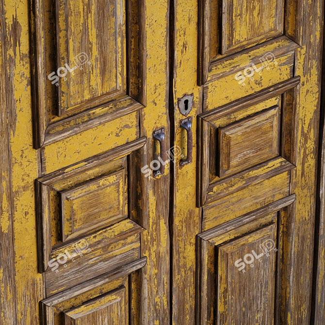 Vintage Old Door 3D Model 3D model image 2