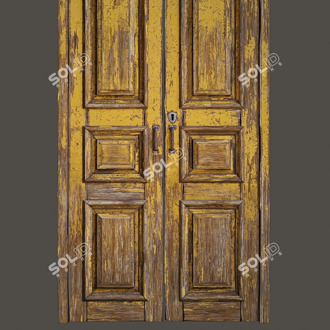 Vintage Old Door 3D Model 3D model image 3