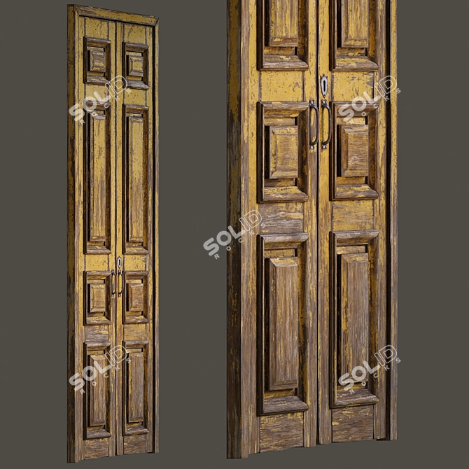 Vintage Old Door 3D Model 3D model image 4