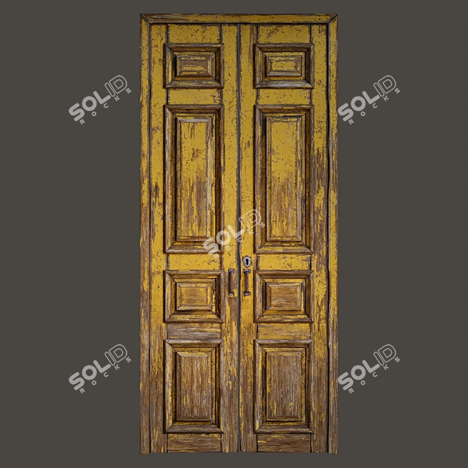 Vintage Old Door 3D Model 3D model image 5