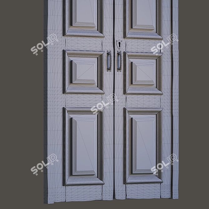 Vintage Old Door 3D Model 3D model image 7