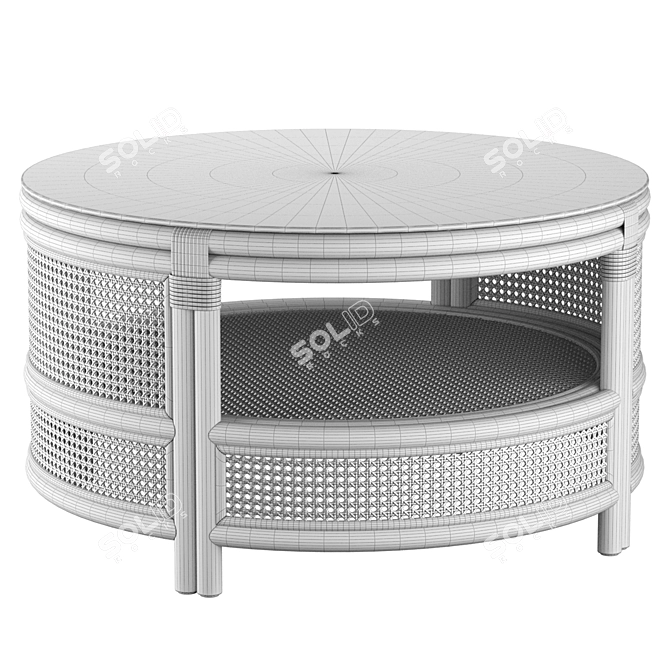 Rustic 2-Tier Coffee Table 3D model image 3