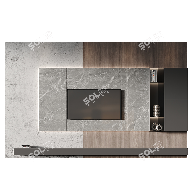 Modern TV Wall Set 2014 3D model image 6