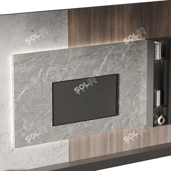 Modern TV Wall Set 2014 3D model image 7