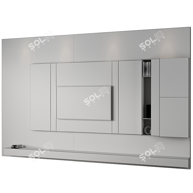 Modern TV Wall Set 2014 3D model image 8