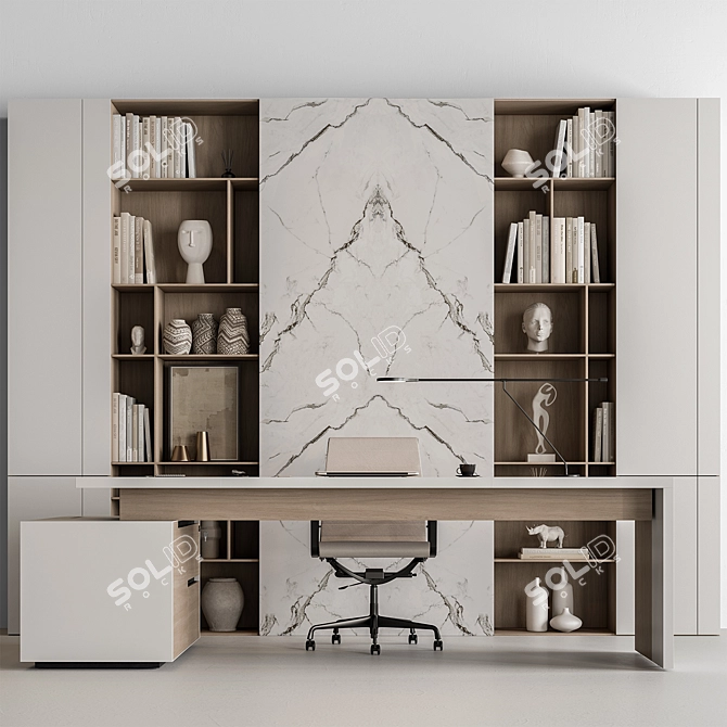 Executive Boss Desk Set 623 3D model image 1