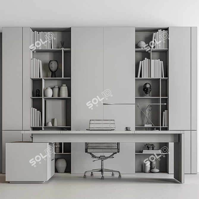 Executive Boss Desk Set 623 3D model image 4