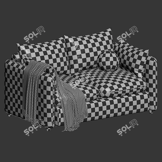 Elegant Modern Mons Wagon Sofa 3D model image 7