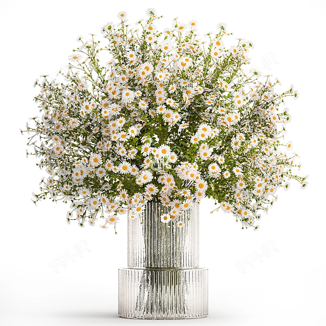 Summer Field Daisy Bouquet 3D model image 1