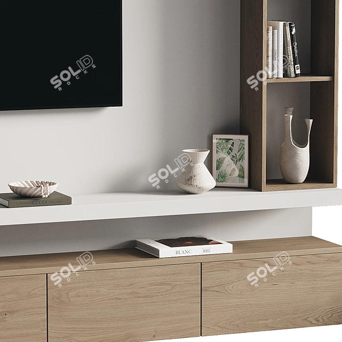 Modern TV Wall Set Model 3D model image 3