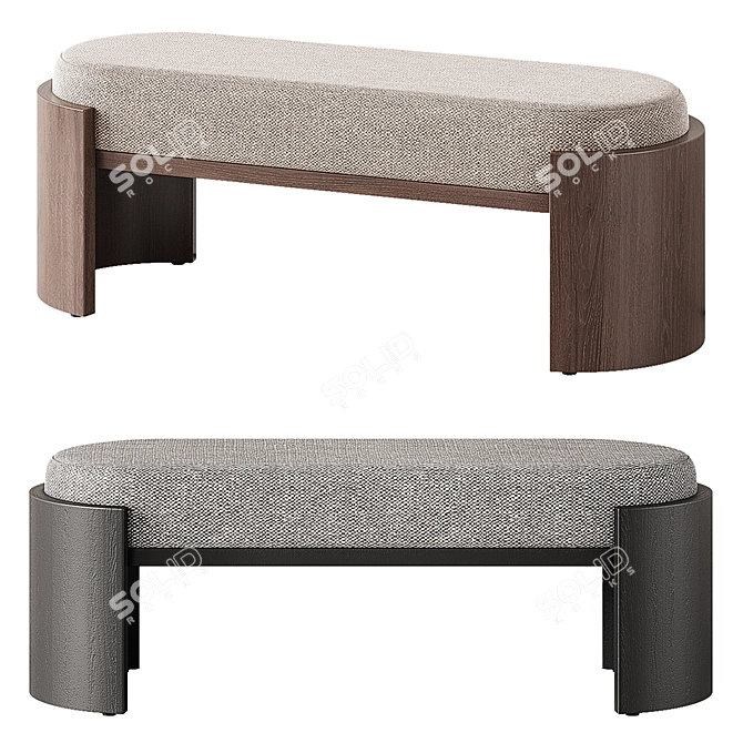 Parla Hug Bench: Sleek Seating 3D model image 1