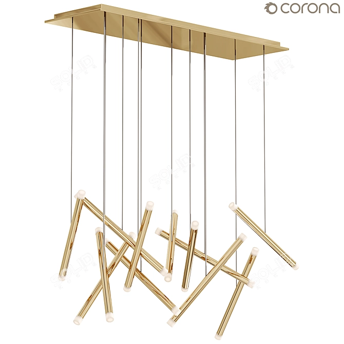 Dutti Modern LED Chandelier 3D model image 4