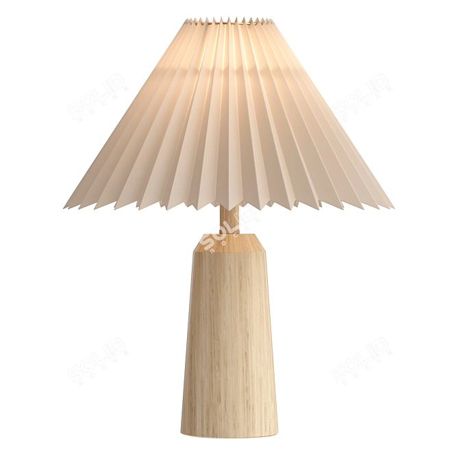 Rustic Beige Wood Table Lamp 3D model image 1