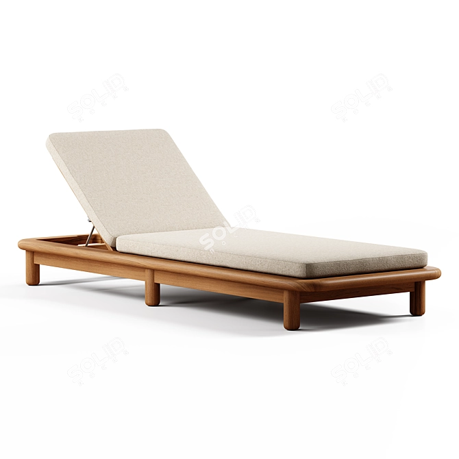 Seamless Textured 3D Sun Lounger 3D model image 2