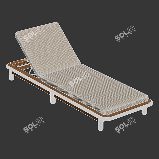 Seamless Textured 3D Sun Lounger 3D model image 5