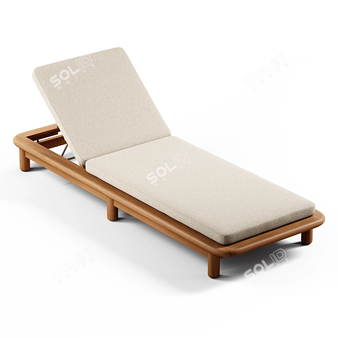 Seamless Textured 3D Sun Lounger 3D model image 16