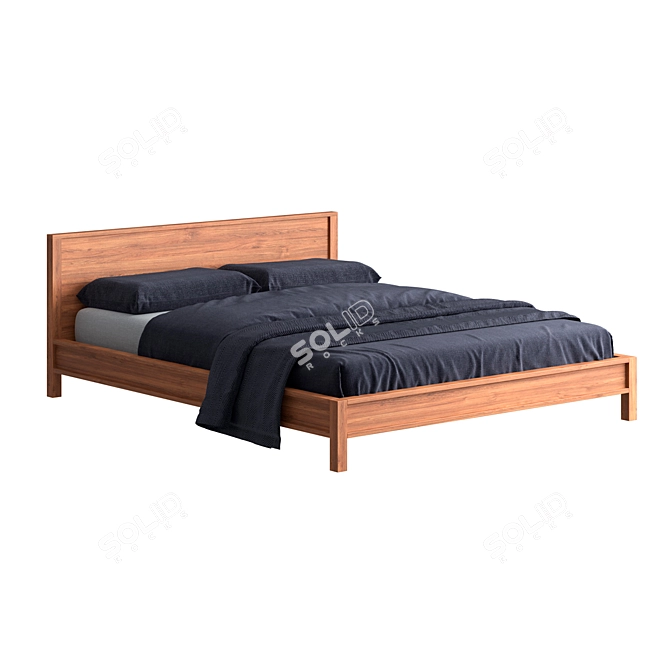 Royal Teak Bed 3D model image 2