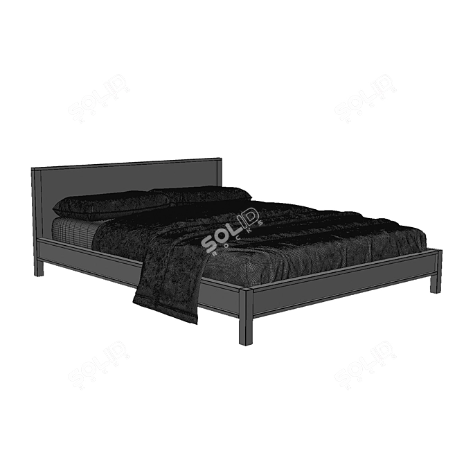 Royal Teak Bed 3D model image 3