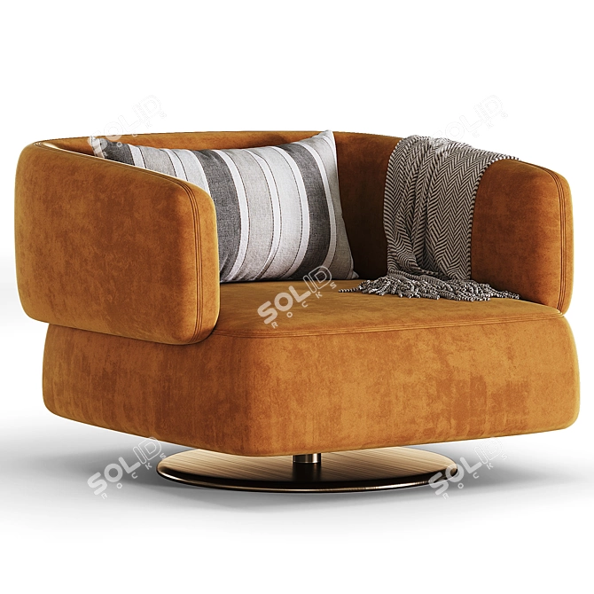 Unique Swivel Armchair Design Zeppelin 3D model image 2