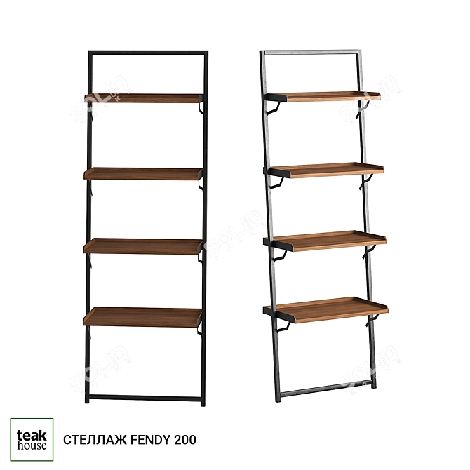 Modern Wooden Shelving Unit 3D model image 1