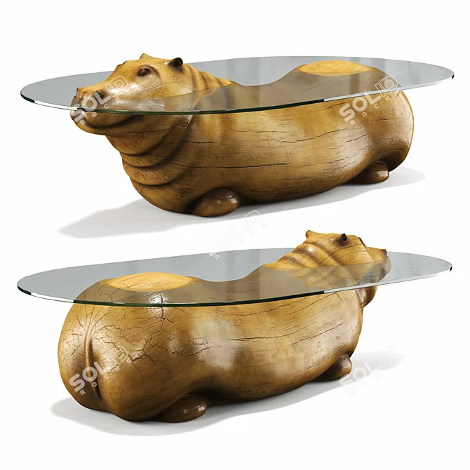 Hippo Accent Side Table 3D model image 1