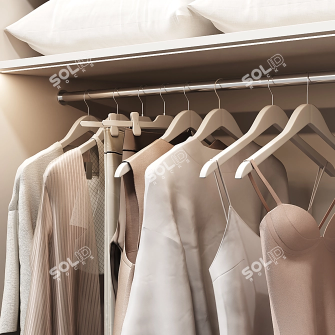 Customizable Wardrobe with Two Facade Options 3D model image 4