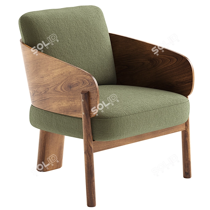  E. Gallin Marais Boucle Armchair 3D model image 1