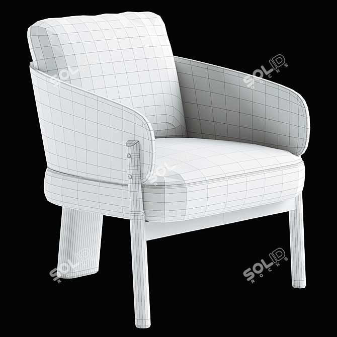  E. Gallin Marais Boucle Armchair 3D model image 4