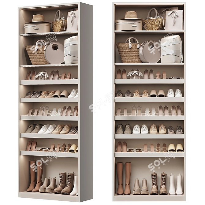 Shoe Cabinet with Accessories 3D model image 1