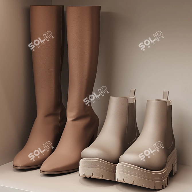 Shoe Cabinet with Accessories 3D model image 4