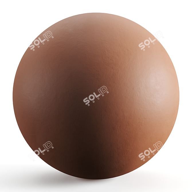 Bright Orange Ceramic PBR Texture 3D model image 1