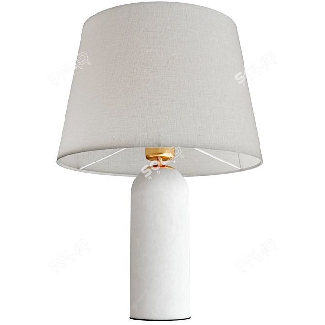  ABELIA Dolomite White Table Lamp 3D model image 1