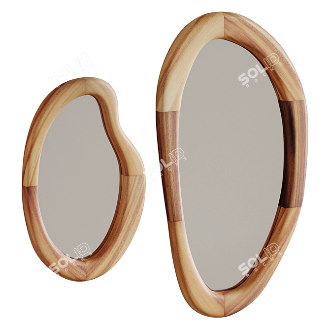 Mungur Wood Mirror Selem 3D model image 1