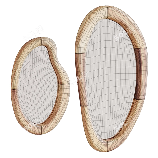 Mungur Wood Mirror Selem 3D model image 4