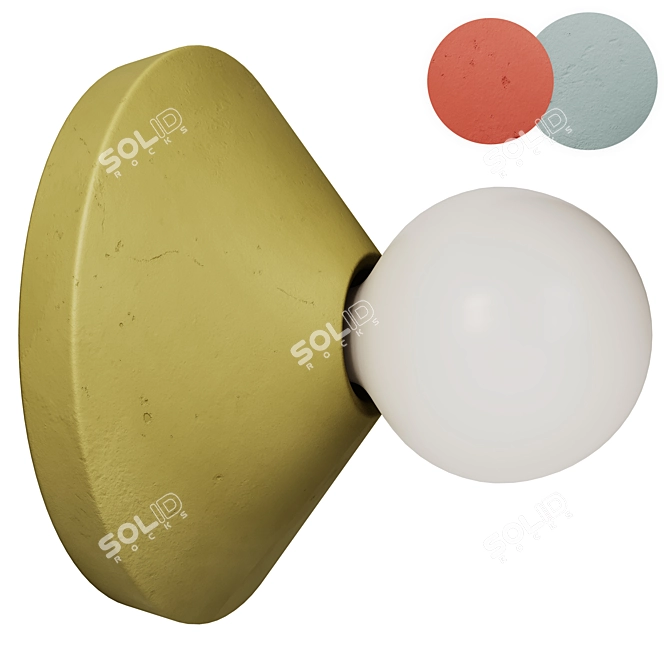 Modern ADA Cement Wall Lamp 3D model image 1