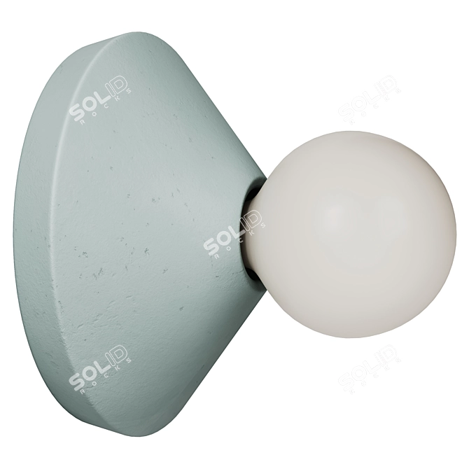 Modern ADA Cement Wall Lamp 3D model image 2