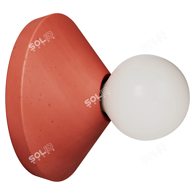 Modern ADA Cement Wall Lamp 3D model image 3